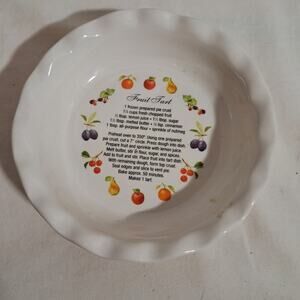 Small Fruit Tart Plate with Recipe Scalloped Edge